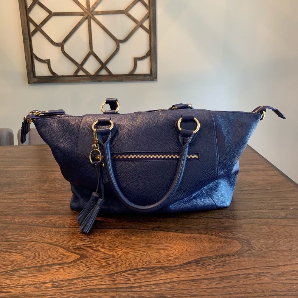 Ora Delphine Jess Satchel In Midnight 100% Leather